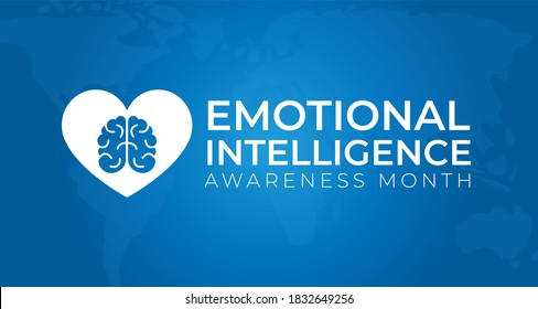 Ilustración de Banner de fondo de inteligencia emocional azul