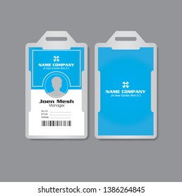 Blue Employee ID Card Design Template
