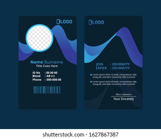 Blue employee ID card template Design