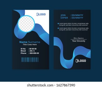 Blue employee ID card template Design