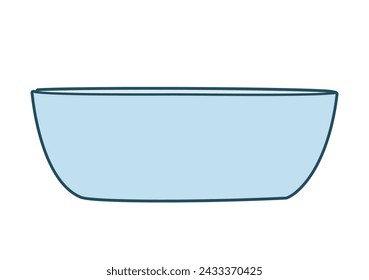 Ilustración vectorial de bañera vacía azul