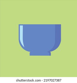 Blue Empty Bowl with Green Background