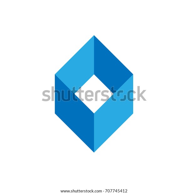 Blue Empty Box Logo Template Simple Stock Vector (Royalty Free) 707745412