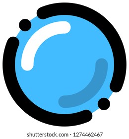 Blue empty button with white glare and shadow. Blank colored rounded shape internet icon. Graphic element for design saved as an vector illustration in file format EPS