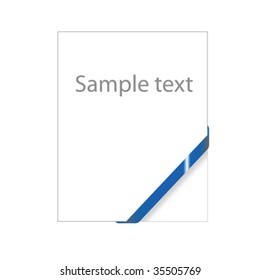 Blue empty corner ribbon, ready for your text( sale, new, mail, document, free, etc )