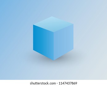 A blue empty square box on blue background vector illustration