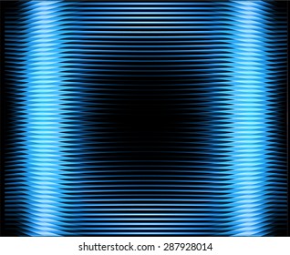 blue Empty television or monitor screen. connection concepts. Dark stripes background with thin lines. camera screen with shade effect. Straight, horizontal lines pattern.