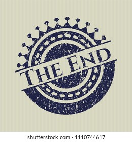 Blue The End distressed rubber grunge texture stamp