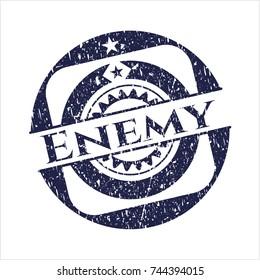 Blue Enemy distressed rubber seal with grunge texture