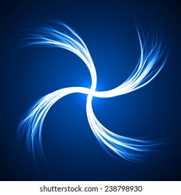 blue energy beam abstract. (central source. long,simple lines version.)