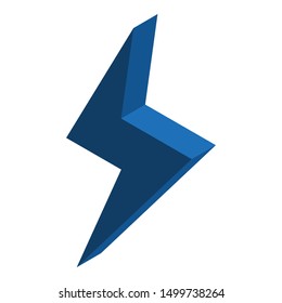 Blue energy bolt icon. Isometric of blue energy bolt vector icon for web design isolated on white background