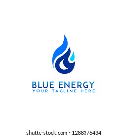 Blue energy logo concept on white
