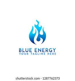 Blue energy logo template on white