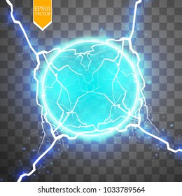 blue energy ring with lightning abstract.conceptual vector design with free area in center for any object. Vector