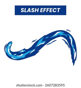Blue Energy Water Slash Effect Vector Action