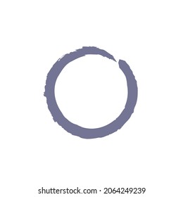 Blue enso symbol isolated on white. Water blue brushed circle. Watercolor navy enso zen circle. Hand drawn brushed round stroke. Water circular wave. Nature circle. Abstract vector illustration.
