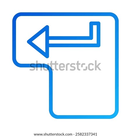 Blue Enter Key Symbol for User Interface Design