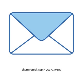 blue envelope design over white