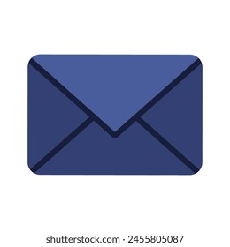 blue envelope flat style on white background