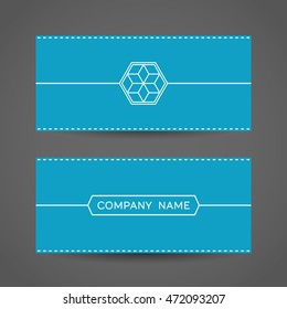Blue envelope with hexagonal symbol. Vector template with arabic emblem