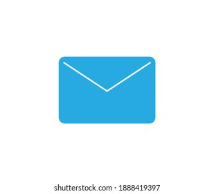 Diseño de icono de sobre azul. Icono de correo electrónico. Diseño simple de iconos de correo. Ilustración vectorial.
