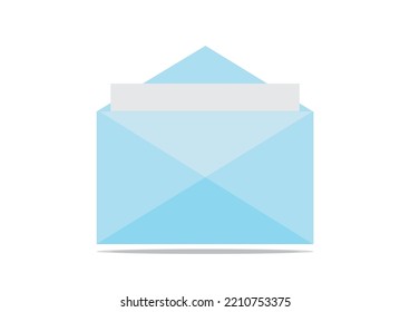 blue envelope icon design with shadow on white background