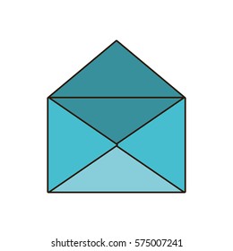 blue envelope icon image design, vector illustration