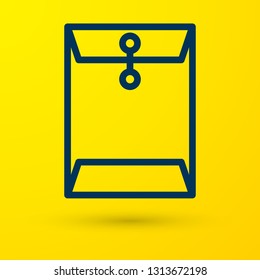 Blue Envelope icon isolated on yellow background. Email message letter symbol. Vector Illustration