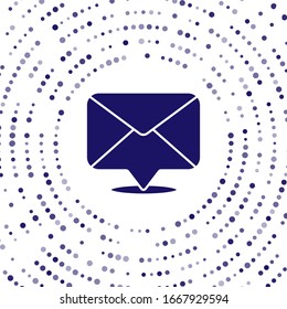 Blue Envelope Symbol einzeln auf weißem Hintergrund. E-Mail-Nachrichtenbriefsymbol. Abstrakte Kreis Zufallspunkte. Vektorillustration-Illustration