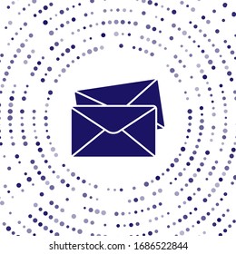 Blue Envelope icon isolated on white background. Email message letter symbol. Abstract circle random dots. Vector Illustration