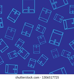 Blue Envelope icon isolated seamless pattern on blue background. Email message letter symbol. Vector Illustration