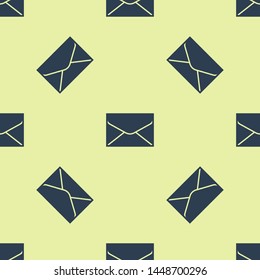 Blue Envelope icon isolated seamless pattern on white background. Email message letter symbol.   Vector Illustration