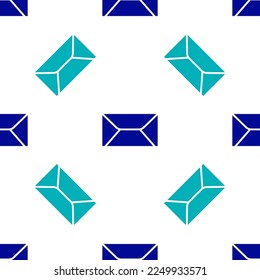 Icono sobre azul aislado patrón sin fisuras sobre fondo blanco. Símbolo de la carta de correo electrónico.  Vector