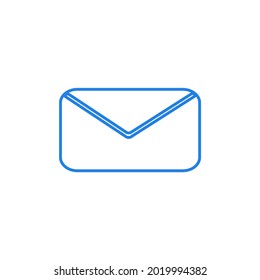 Blue envelope icon. On white background. Vector.