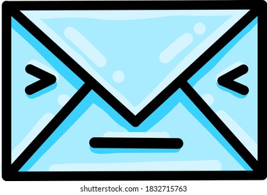 Blue envelope, illustration, vector on white background