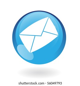 Blue envelope isolated on white