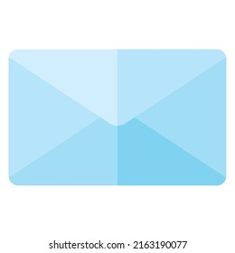 icono aislado de correo de sobre azul