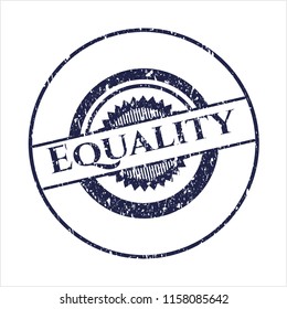 Blue Equality distressed rubber seal