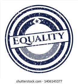 Blue Equality distressed with rubber seal texture