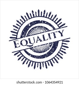 Blue Equality rubber grunge stamp