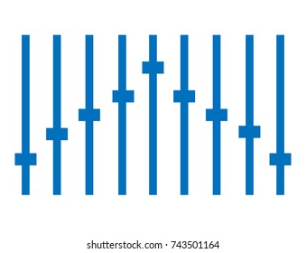 blue equalizer icon on white background. equalizer symbol. blue equalize sign. flat style.