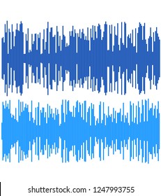 Blue equalizer isolated on white background. Vector illustration. Pulse music player. Audio wave logo. Vector design element Poster of the sound wave template visualization signal Illustration eps 10