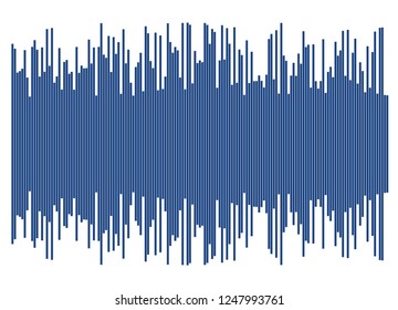 Blue equalizer isolated on white background. Vector illustration. Pulse music player. Audio wave logo. Vector design element Poster of the sound wave template visualization signal Illustration eps 10