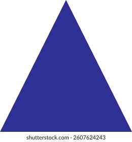Blue Equilateral Triangle Isolated on White