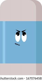 Blauer Radiergummi, Illustration, Vektorillustration auf weißem Hintergrund.
