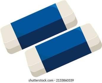 Borrador azul, ilustración, vector sobre un fondo blanco.