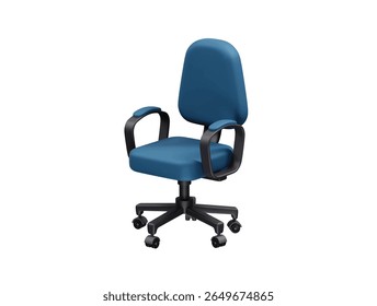 Blue Ergonomic Office Chair icon illustration 3d