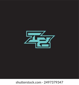 blue esport dynamic gaming monogram logo buchstabe sportlich und mutig konzept IZ