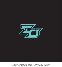 azul esport juego dinámico monograma logo letra deportivo y audaz concepto IO