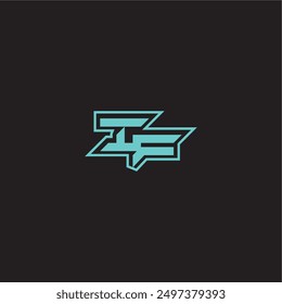 blue esport dynamic gaming monogram logo letter sporty and bold concept IF